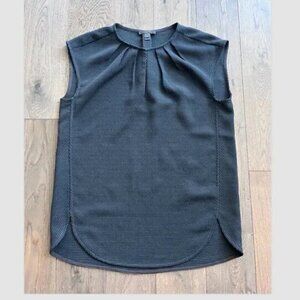 J. Crew Honeycomb Cocoon Sleeveless Top Size 0 Keyhole Neckline Black Classic